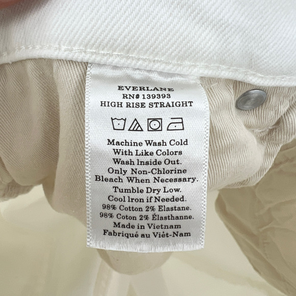 Everlane High Rise Straight Jeans in White - Picture 9 of 10